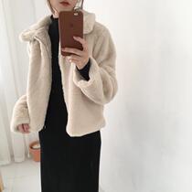 One-piece fur coat womens 2020 autumn and winter Korean version of the new imitation otter rabbit plush short section thickened soft sister coat