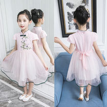 Girl dress Summer 2020 new net red childrens clothing Chinese style super fairy girl Summer cheongsam