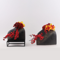 New Chinese simulation berry yellow magnolia flower art light luxury dining room table study living room ornaments