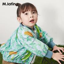 Malading children's clothing girls' jacket jacket spring full bottom theme printed baseball jacket coat