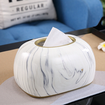 Tissue box European style simple paper box home living room controller storage box coffee table desktop napkin paper box ceramic