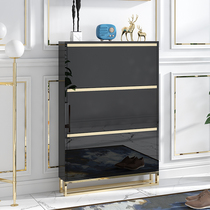 Light luxury shoe cabinet home door ultra-thin flip bucket paint black shoe cabinet modern simple multi-function entrance entrance cabinet