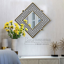 Restaurant Art Deco creative sofa background Wall Wall wall fireplace porch living room light luxury Nordic Wall Mirror