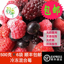 Yuzhen_frozen mixed berry 6kg) fresh frozen comprehensive Fruit Strawberry Raspberry blueberry BlackBerry Shunfeng