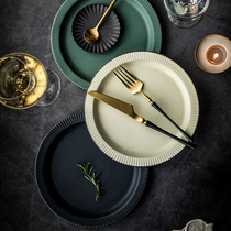 Western Dining Tray Italian Pasta Dishes Home Large Capacity Ceramic Deep Disc Method Retro Nordic Creative Saucepan Dish