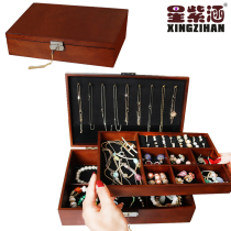 Real wood first decorated case containing box retro necklace earring earrings watch string hand ornament box Chinese ancient wind wood