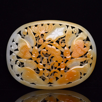 Hetian Jade old material crane wear Lotus-A8678