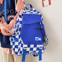 Design Sense School Bag Girl Han Edition Junior High School College Student Large Capacity Original Juku Klein Blue Double Shoulder Bag
