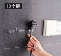 Plug adhesive hook household wire stick stick type wall storage creative non-hole strong socket hanger small stick hook