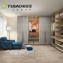 Bunny flagship store cloakroom custom small apartment open u-shaped walk-in cloakroom overall wardrobe