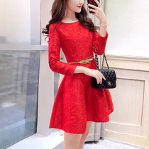 Wedding home dress women bride clothes 2021 new autumn dress toast dress toast long sleeve red dress