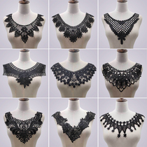 Water soluble hollow polyester collar garment accessories DIY decorative fake collar lace lace black veneer