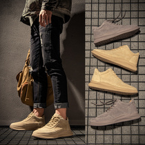 Martin Boots Socks Boots Men Leather Sand Caffet Desert Boots Workshop with EnglishHelp Low Help Locomotive