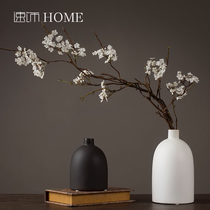 Japanese Zen ceramic vase decoration Living room flower arrangement jewelry New Chinese simulation flower dried flower home decoration decoration