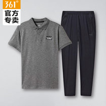 361 sports suit mens 2022 spring summer style breathable casual turnover T-shirt 361-degree Polo shirt short sleeve two-piece set