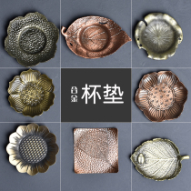 Words Ben Retro Alloy Copper Thermal Insulation Tea Cup Mat Utive Tea Accessories Cup Toanti Burn Heat Insulation Mat Drinking Cup Tray