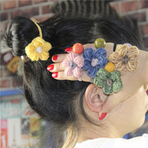 South Korea Net red ins wool flower hair rope Hairband Korean version of the forest line beads tie hair band head rope adult female
