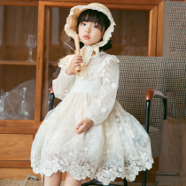 Korean girl dress spring and autumn lace 2021 New Korean version of Super fairy foreign style medium child princess skirt