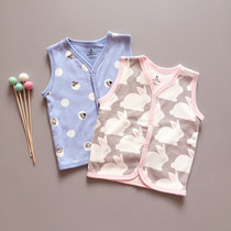 Baby small vest spring and autumn 1 year old 0 cotton thin female 2 male baby shoulder horse clip toddler vest 3 spring clothes