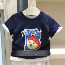 Boys short sleeve T shirt in large childrens new summer childrens circle ocean gas pure cotton TKRA92402K