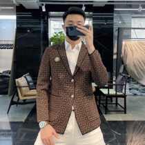 Suit men simple slim 2021 autumn and winter New Fashion wild casual jacket plainclothes handsome suit Tide brand