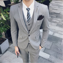 groom wedding suit men's business casual striped formal three piece suit men's wedding dress suit