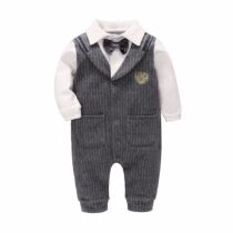 New spring and autumn male baby 1 year old dress childrens suit gentleman jumpsuit baby out handsome 3
