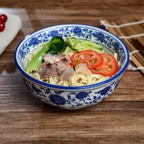 Tableware commercial Lanzhou ramen special blue and white porcelain tall beef noodle bowl ceramic household mutton soup noodle bowl
