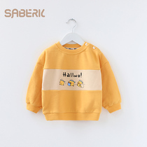 Small shell baby boy clothing clothing pure cotton spring and autumn clothes new male baby catching suede blouses girl long sleeve jacket