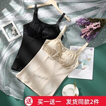 With bra body shaping vest in summer thin large size corset waist top no wear bra corset body belly sling