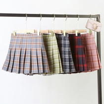 South Korean girls pleated skirt skirt girl summer new academic style children's treasure plaid skirt foreign style summer