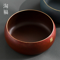 Pure copper tea wash Large pen wash household water wash water bowl Extra large wash tea cup basin utensils Kung Fu tea accessories