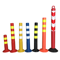 Embedded galvanized red and white warning column steel pipe road anti-collision column iron column isolation pile tunnel column reflective column