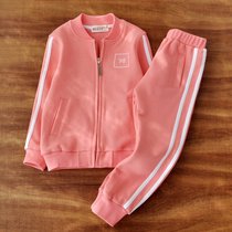 Girls sports suit Childrens autumn sportswear suit Womens big childrens autumn cotton girls spring and autumn new childrens clothing