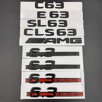 Mercedes-Benz C63 E63 CLS63 SL63 rear tail logo 6 3AMG Fender side label car sticker Black