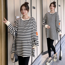 Pregnant women autumn Net red set spring and autumn fashion autumn 2021 new maternity coat two-piece autumn