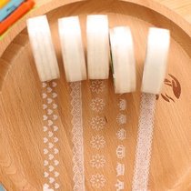 Transparent lace tape Cute small fresh hand book album diary decoration DIY hand book vector sticker