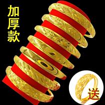 Zhou Dafu Huan USD bracelet woman 18K gold plus thick weight 30 gr never to fall color true 999 gold 24K send gifts