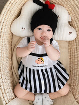 British next kid baby clothes summer new jumpsuit baby triangle bag fart clothes summer clothes newborn crawling clothes