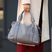 Tide Cards Genuine Leather Handbag Bag women 2022 new Korean version Fashion single shoulder inclined satchel 100 hitch Boston pillow bag