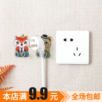 Creative paste-free punch-free power plug adhesive hook kitchen wire wall-mounted storage strong socket hook