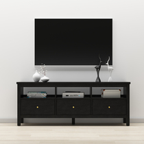 Dasheng Nordic wind TV cabinet modern simple 2 meters 1 5 1 8 small household solid wood black TV cabinet