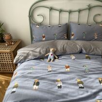 Must enter it is not cold in winter anti-static soft A- faced cotton B- side 190g baby velvet four-piece set