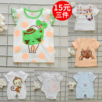 Break code flush baby Summer clothing thin section 3-6 month male and female baby short sleeve Summer toddler clothes stall clothes