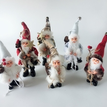 Christmas ornament DIY mini Christmas tree Santa Claus ins desktop window ornament rattan star Bell