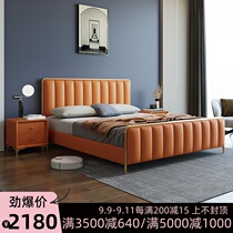 Light luxury bed 1 8 meters modern minimalist soft nuptial bed master bedroom with double bed 1 5 meters of small-sized storage high box bed