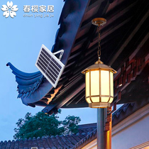 Solar Pendant Lamp Super Bright Outdoor Waterproof New Chinese corridor Aisle Courtyard gallery Pavilion Large Doorway Balcony light