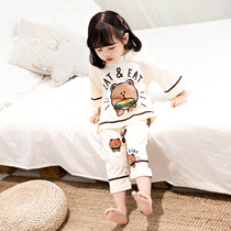 Childrens pajamas female spring and autumn cotton thin girl baby girl Summer child long sleeve autumn home suit