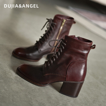 Exclusive Angel boots female 2021 new spring and autumn single boots winter vintage thick heeled horse boots female