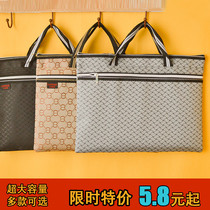  Korean canvas file bag zipper bag A4 large-capacity portable double-layer information bag file bag for public goods customization